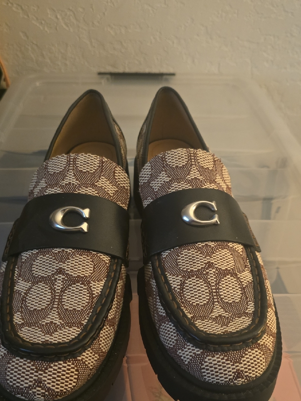 Coach Brown Signature Canvas Loafers with Women's 11